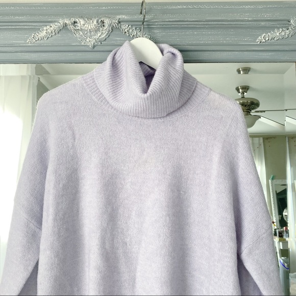 SOLD NWT Anthropologie Splendid Funnel Turtleneck Lavender Wool Sweater XL - Picture 4 of 6